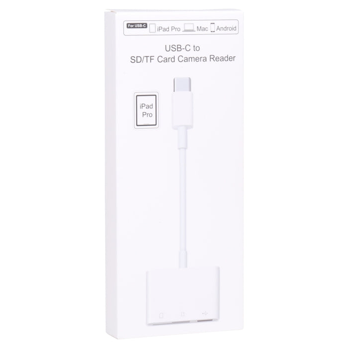 NK103TC 3 en 1 USB-C / Type-C macho a SD + TF + lector de cámara USB hembra