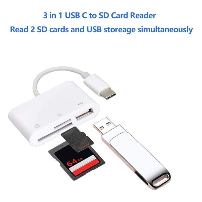 NK103TC 3 en 1 USB-C / Type-C macho a SD + TF + lector de cámara USB hembra