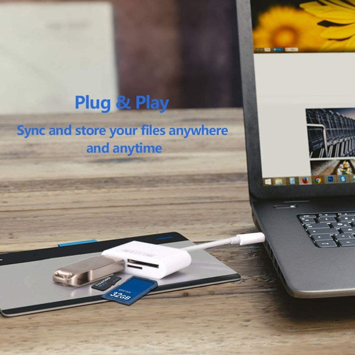 NK103TC 3 en 1 USB-C / Type-C macho a SD + TF + lector de cámara USB hembra
