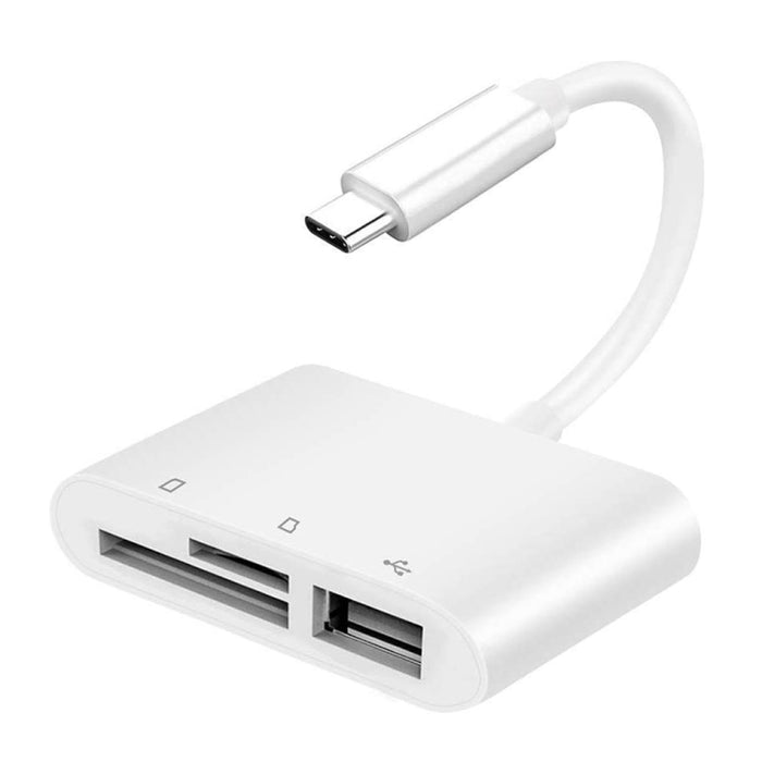 NK103TC 3 en 1 USB-C / Type-C macho a SD + TF + lector de cámara USB hembra