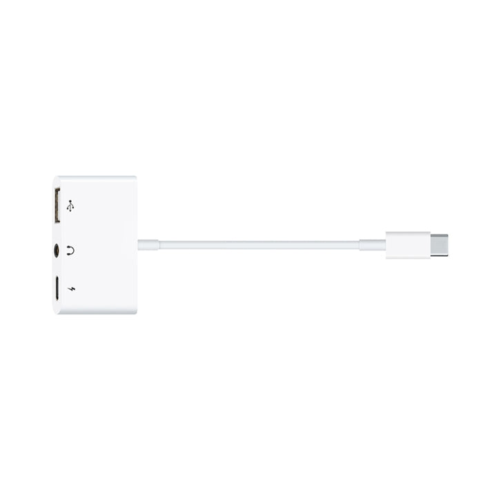 Adaptador OTG 3 en 1 USB-C / Type-C macho a Type-C + USB + hembra de 3,5 mm