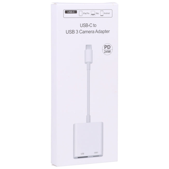 S-211 Adaptador de cámara USB-C / Type-C macho a Type-C + USB hembra 2 en 1