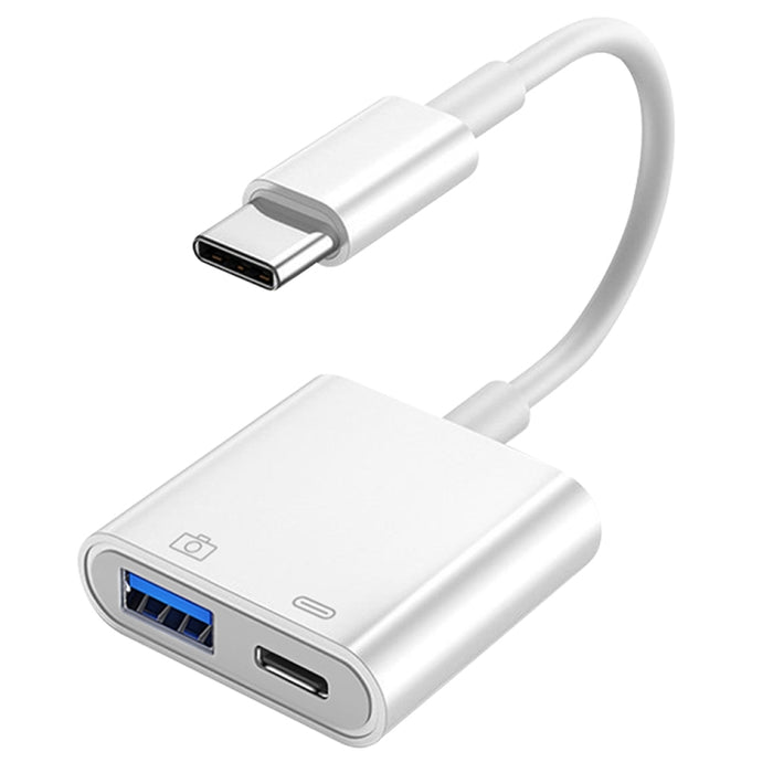 S-211 Adaptador de cámara USB-C / Type-C macho a Type-C + USB hembra 2 en 1