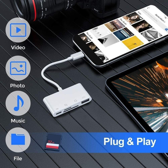 NK108LTC 4 en 1 USB-C macho a SD + TF + USB + lector de cámara hembra tipo C