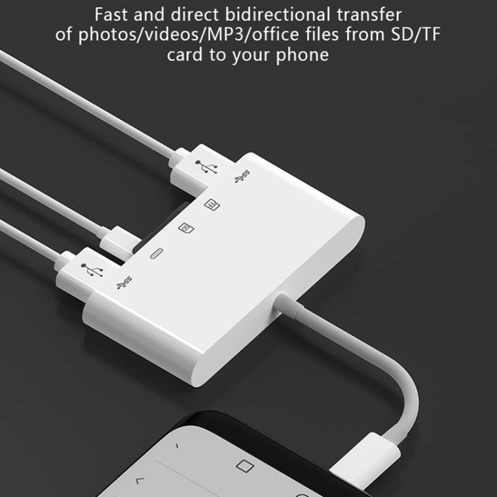 NK-1032TC 5 en 1 Adaptador USB-C Macho a SD/TF/2xUSB/Tipo-C Hembra