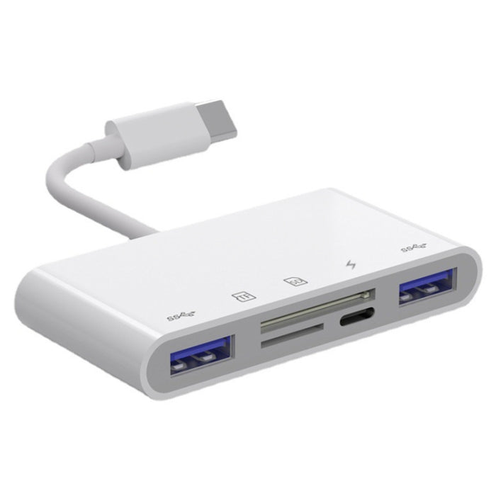 NK-1032TC 5 en 1 Adaptador USB-C Macho a SD/TF/2xUSB/Tipo-C Hembra