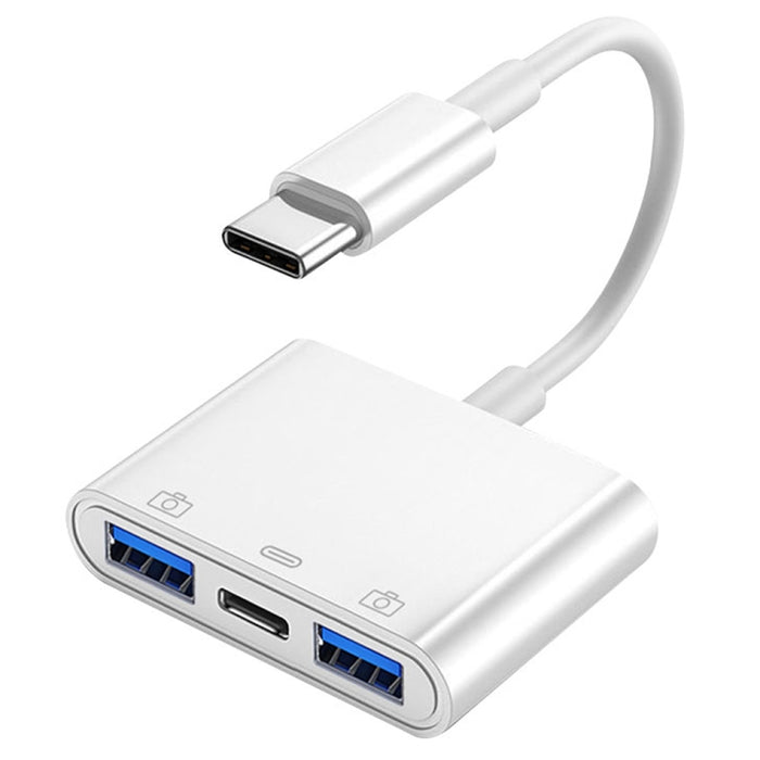 S-202 3 en 1 USB-C / Type-C macho a Type-C + 2 x USB hembra Adaptador de cámara