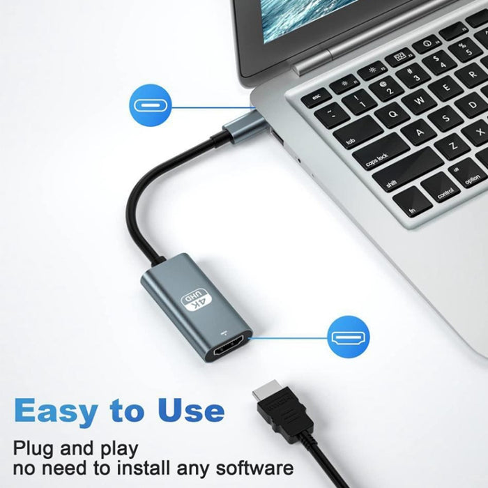 Adaptador TH001 USB-C / Type-C macho a HDTV hembra 4K UHD
