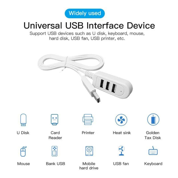 Adaptador HUB hembra de 1,2 m TPE USB A a 3 puertos USB