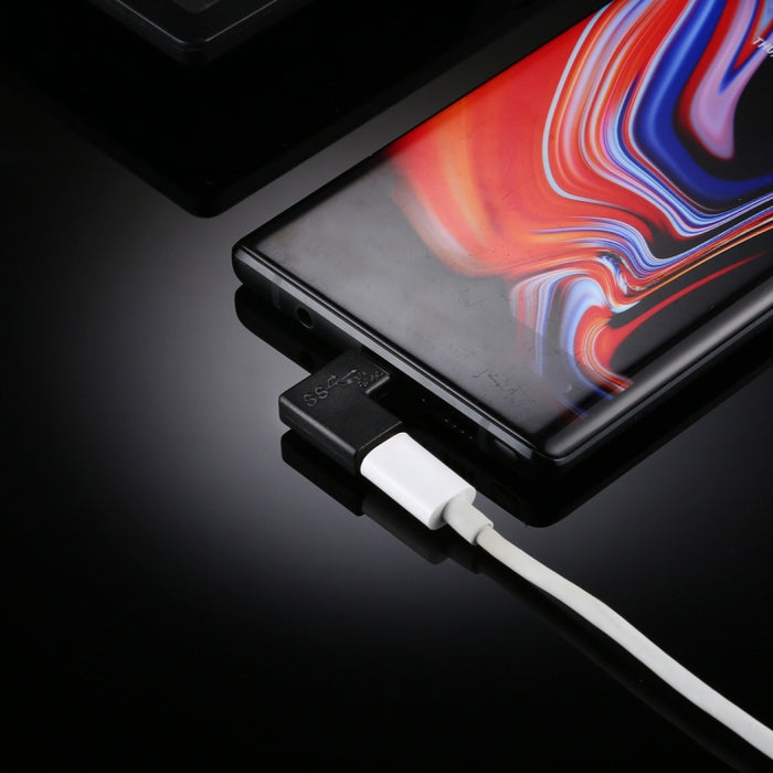 Adaptador convertidor USB-C / Tipo-C hembra a macho en ángulo recto de 90 grados