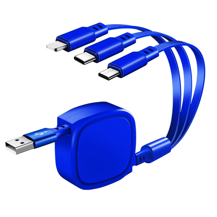 1,2 m 3,5 A máx. 3 en 1 USB a USB-C / Type-C + 8 pines + cable de carga retráctil micro USB