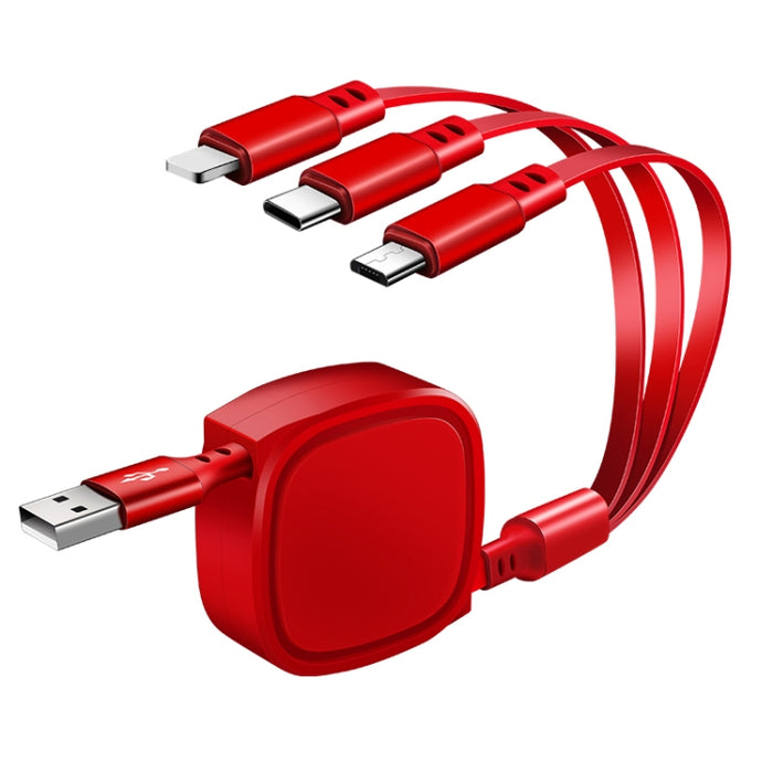 1,2 m 3,5 A máx. 3 en 1 USB a USB-C / Type-C + 8 pines + cable de carga retráctil micro USB