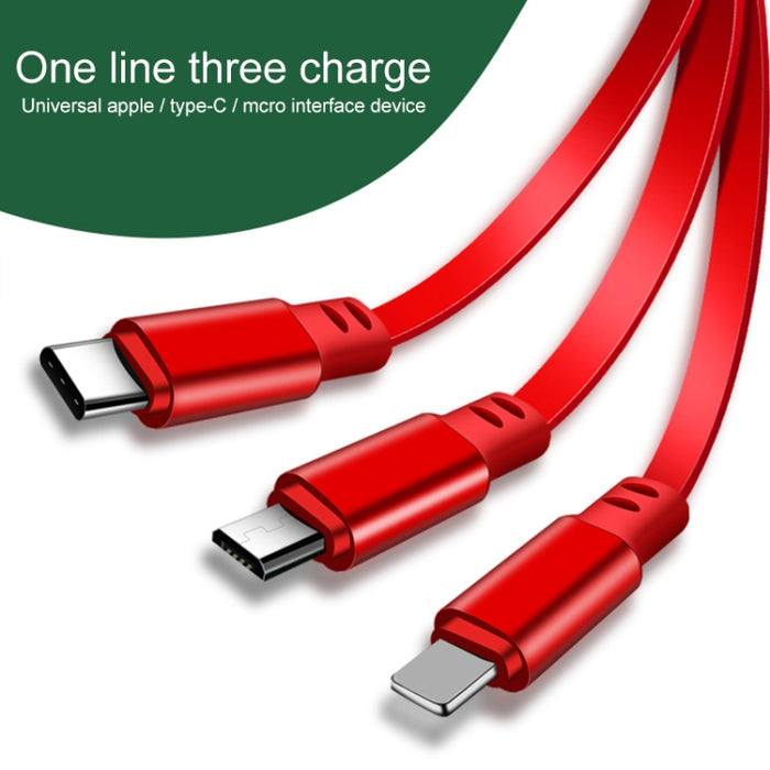 1,2 m 3,5 A máx. 3 en 1 USB a USB-C / Type-C + 8 pines + cable de carga retráctil micro USB