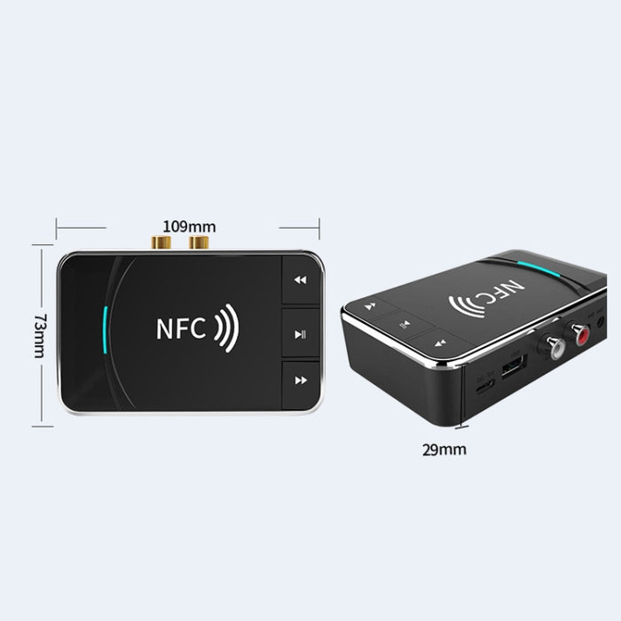 N100 NFC Desktop Bluetooth 5.0 Receptor y transmisor Adaptador de audio para altavoz Bluetooth para automóvil