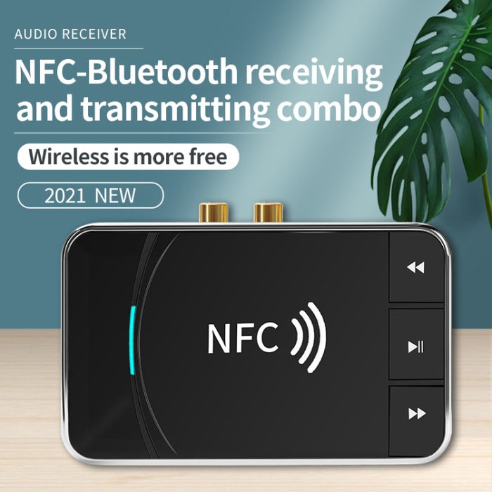 N100 NFC Desktop Bluetooth 5.0 Receptor y transmisor Adaptador de audio para altavoz Bluetooth para automóvil