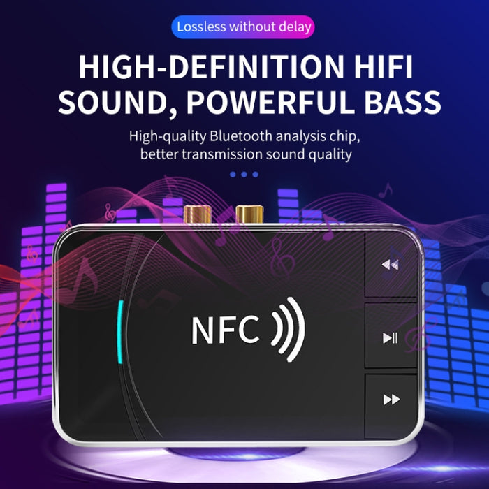 N100 NFC Desktop Bluetooth 5.0 Receptor y transmisor Adaptador de audio para altavoz Bluetooth para automóvil