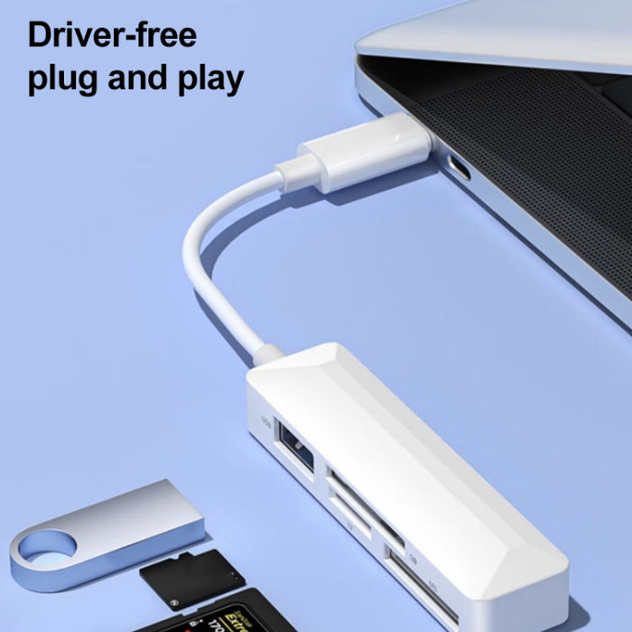 Lector de tarjetas multifunción 4 en 1 MS + SD + TF + USB2.0 para dispositivos tipo C