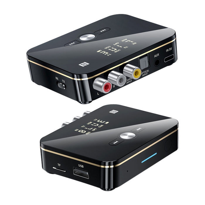 M8 NFC 2 en 1 NFC Receptor Transmisor de Audio Coaxial Óptico Bluetooth 5.0 con Pantalla Digital