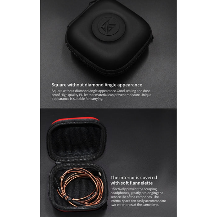 Estuche receptor de PU portátil para auriculares con cargador de cable de datos KZ