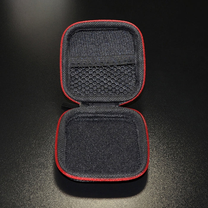 Caja receptora portátil de textura de fibra de carbono para auriculares con cargador de cable de datos KZ