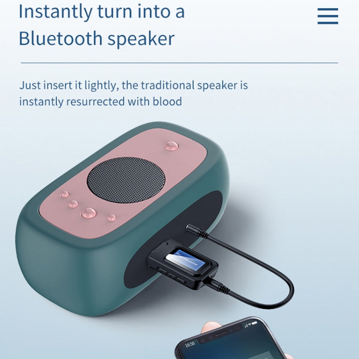 T11B 2 en 1 USB Bluetooth 5.0 Transmisor y receptor Adaptador de audio con pantalla LCD