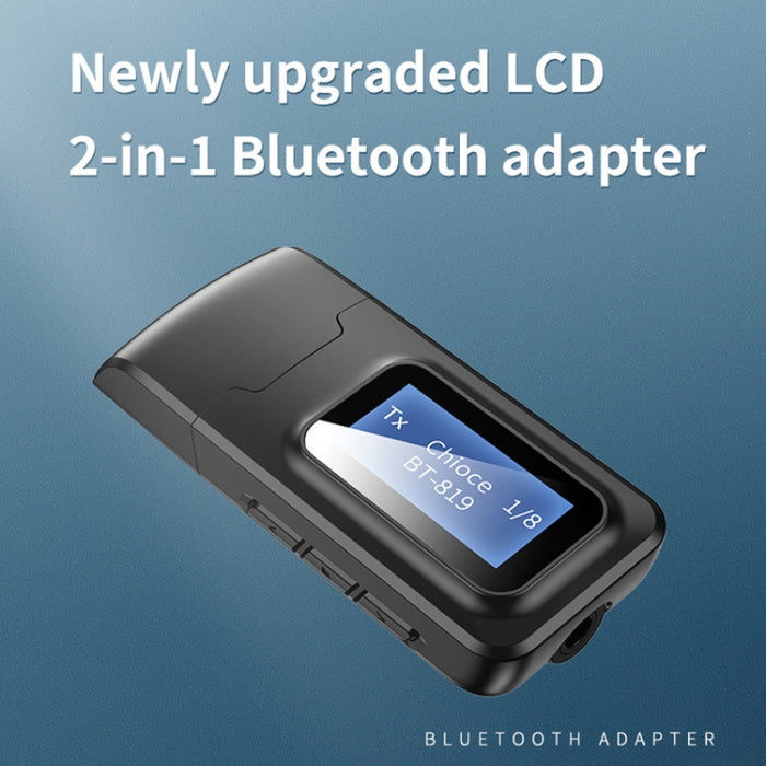 T11B 2 en 1 USB Bluetooth 5.0 Transmisor y receptor Adaptador de audio con pantalla LCD