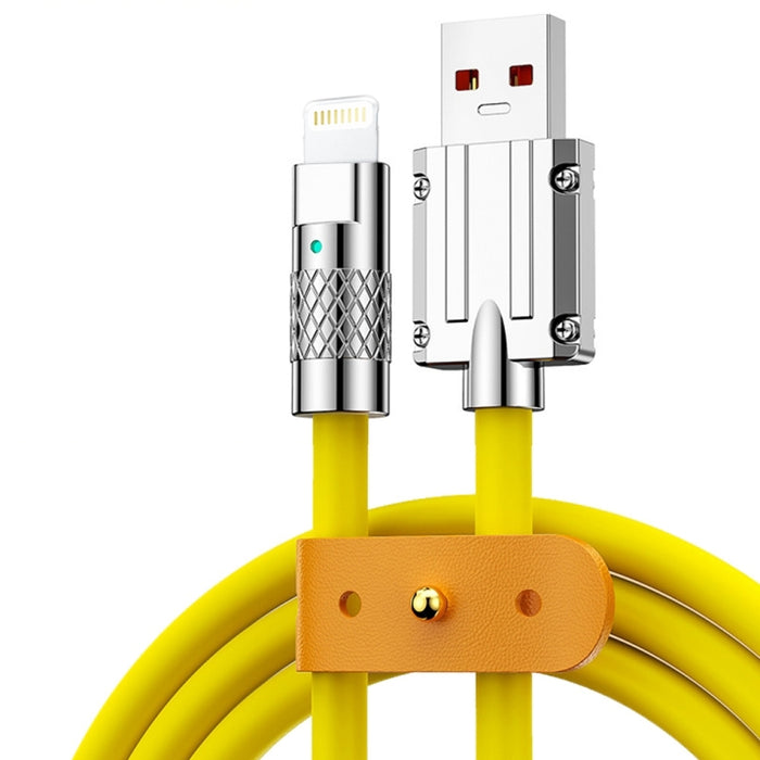 Mech Series 6A 120W USB a cable de datos de carga rápida de silicona con enchufe metálico de 8 pines, longitud: 1,8 m