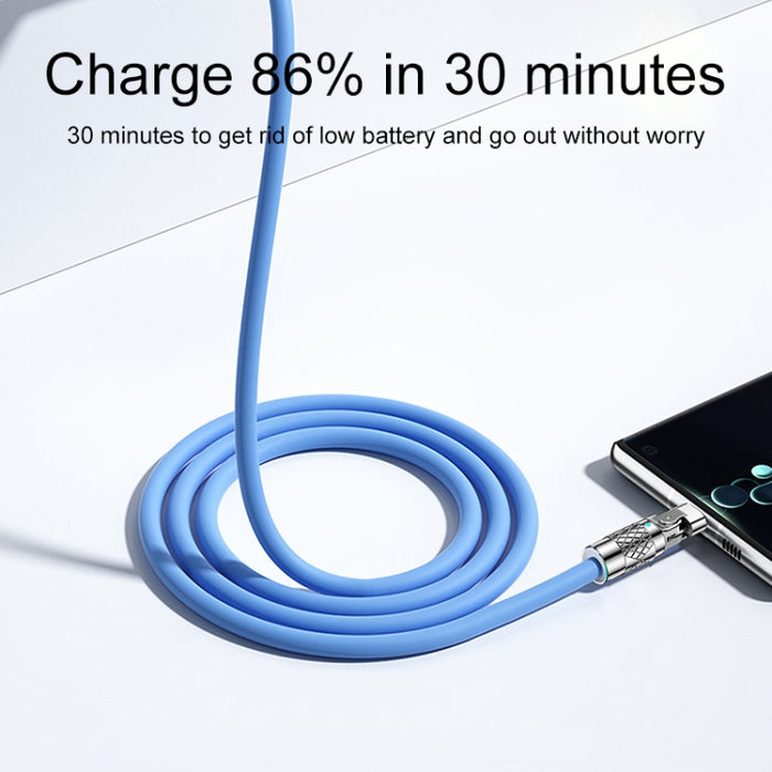 Mech Series 6A 120W USB a 8 pines Cable de carga rápida con enchufe metálico de 180 grados, longitud: 1,2 m