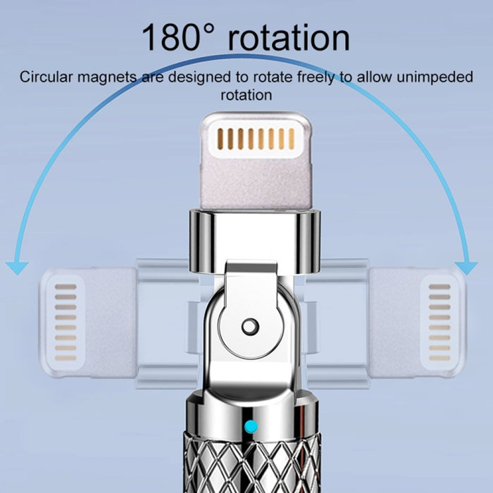 Mech Series 6A 120W USB a 8 pines Cable de carga rápida con enchufe metálico de 180 grados, longitud: 1,2 m