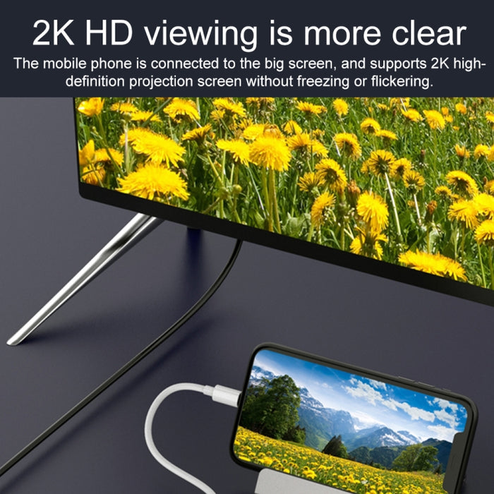 75215 5 en 1 8 pines a HDMI + ranura para tarjeta SD + ranura para tarjeta TF + USB + puerto de carga de 8 pines Convertidor de video HD