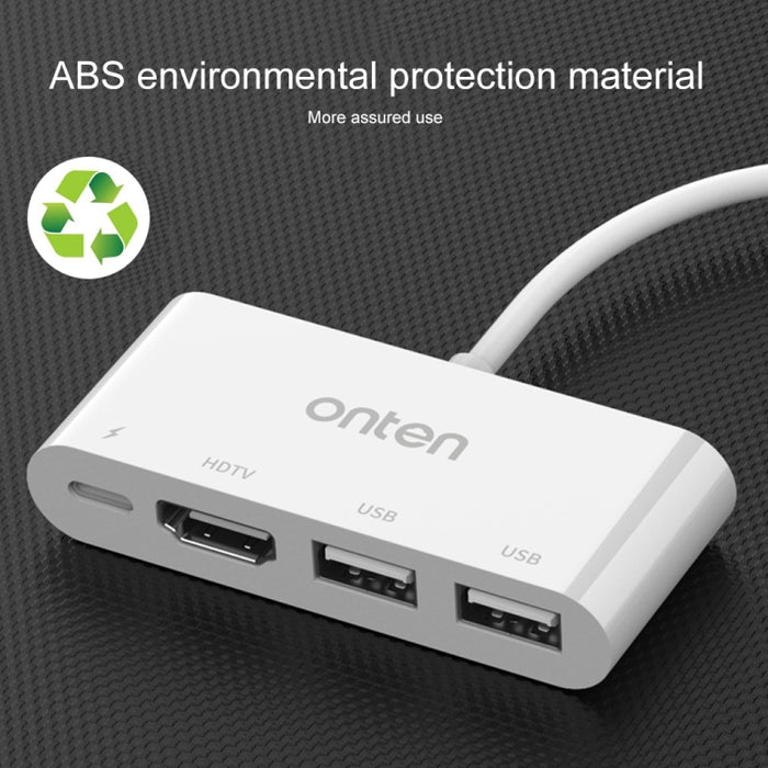75216 4 en 1 Convertidor de video HD de 8 pines a HDMI + Carga de 8 pines + 2 puertos USB