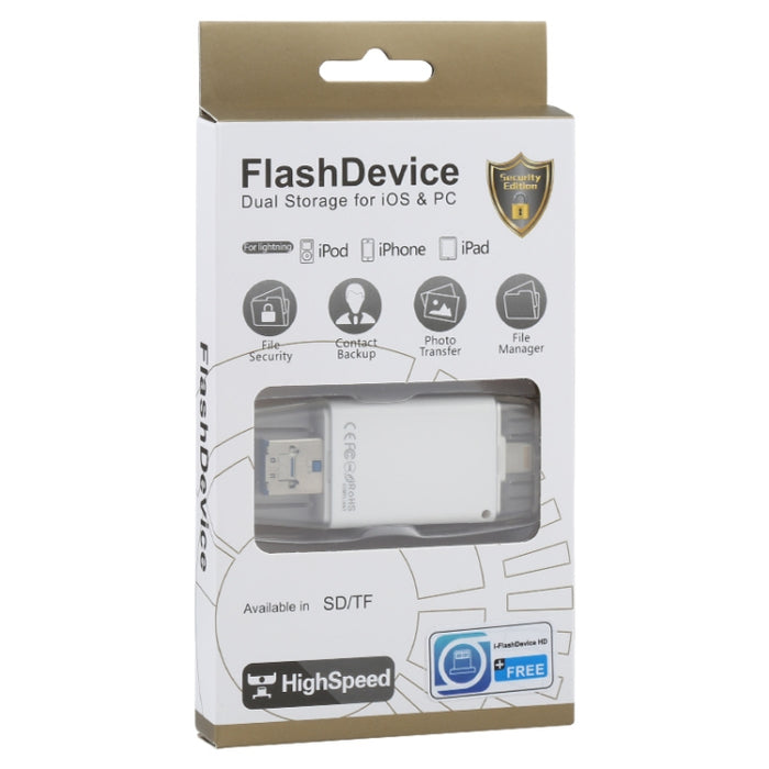 NK-208 Lector de tarjetas TF / SD i-Flash 3 en 1 para dispositivos de 8 pines + USB 2.0 + Micro USB (negro)
