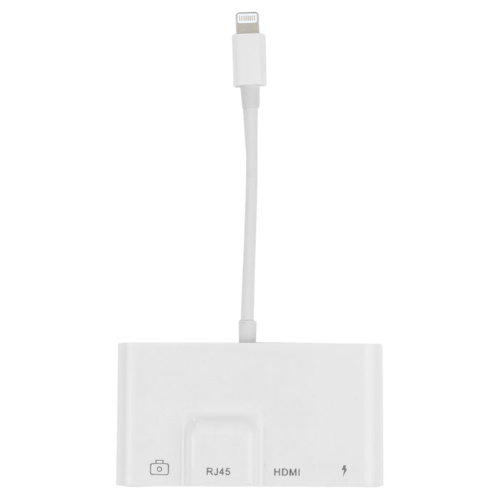 4 en 1 8 pines macho a 8 pines de alimentación + RJ45 Ethernet + HDMI + USB Cámara hembra OTG Adaptador AV digital
