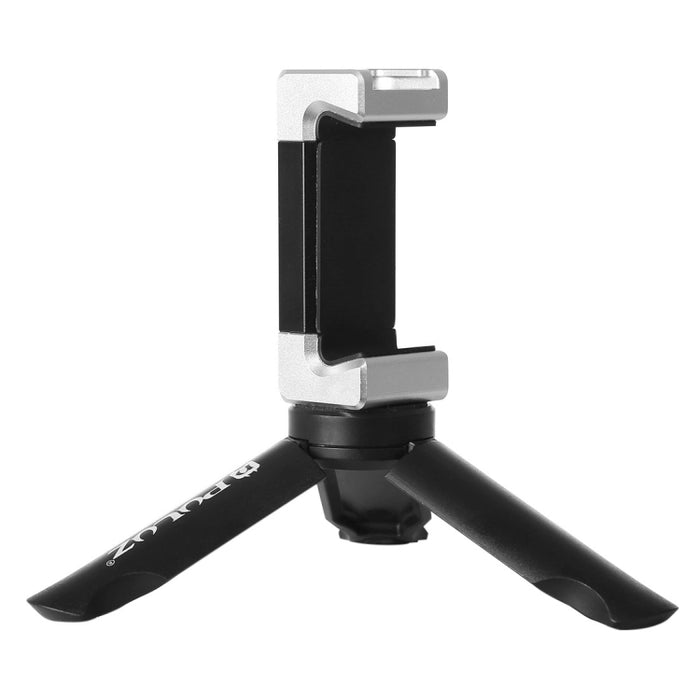Trípode de plástico plegable PULUZ + soporte de abrazadera de aleación de aluminio con zapata fría para iPhone, Galaxy, Huawei, Xiaomi, Sony, HTC, Google y otros teléfonos inteligentes