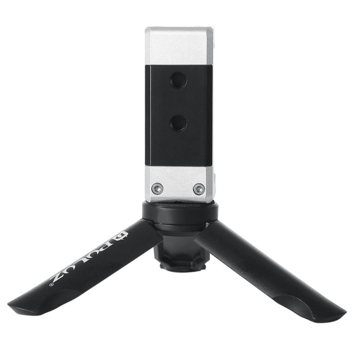 Trípode de plástico plegable PULUZ + soporte de abrazadera de aleación de aluminio con zapata fría para iPhone, Galaxy, Huawei, Xiaomi, Sony, HTC, Google y otros teléfonos inteligentes