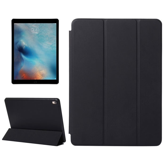 Funda de cuero de color sólido con tapa horizontal con soporte plegable triple y función de activación / suspensión para iPad Pro de 9,7 pulgadas