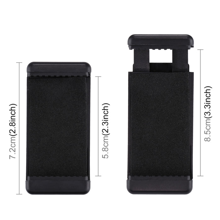 Abrazadera para teléfono con montaje en trípode PULUZ Selfie Sticks con orificio para tornillo de 1/4 de pulgada para iPhone, Samsung, HTC, Sony, LG y otros teléfonos inteligentes