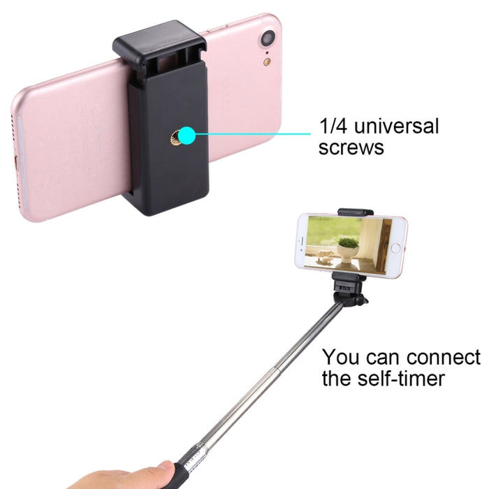 Abrazadera para teléfono con montaje en trípode PULUZ Selfie Sticks con orificio para tornillo de 1/4 de pulgada para iPhone, Samsung, HTC, Sony, LG y otros teléfonos inteligentes