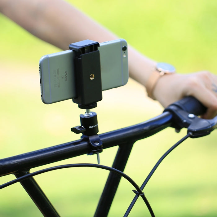 Abrazadera para teléfono con montaje en trípode PULUZ Selfie Sticks con orificio para tornillo de 1/4 de pulgada para iPhone, Samsung, HTC, Sony, LG y otros teléfonos inteligentes