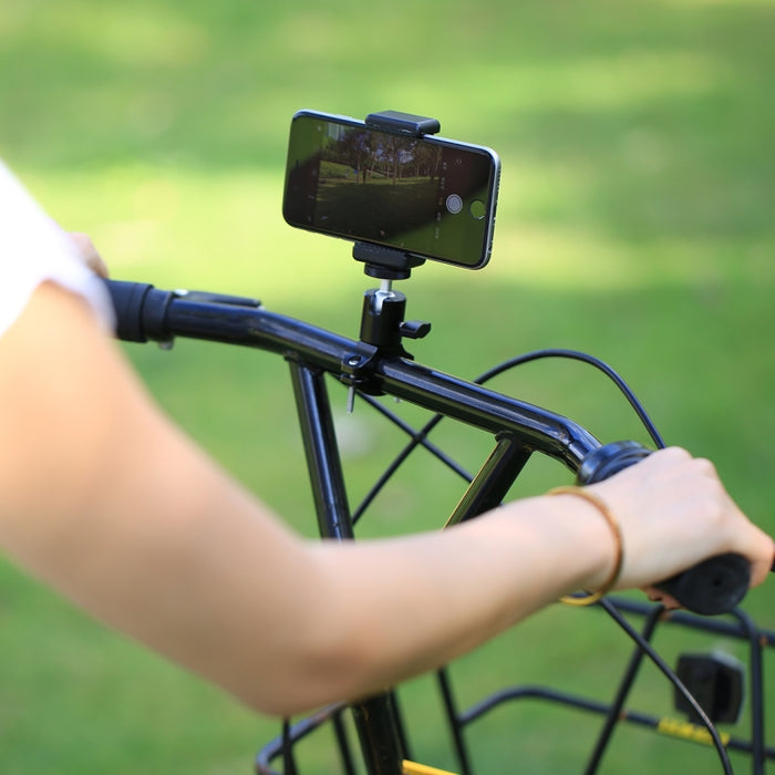 Abrazadera para teléfono con montaje en trípode PULUZ Selfie Sticks con orificio para tornillo de 1/4 de pulgada para iPhone, Samsung, HTC, Sony, LG y otros teléfonos inteligentes