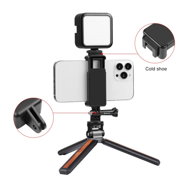 PULUZ Selfie Sticks Adaptador de montaje en trípode Abrazadera para teléfono para iPhone, Samsung, HTC, Sony, LG y otros teléfonos inteligentes