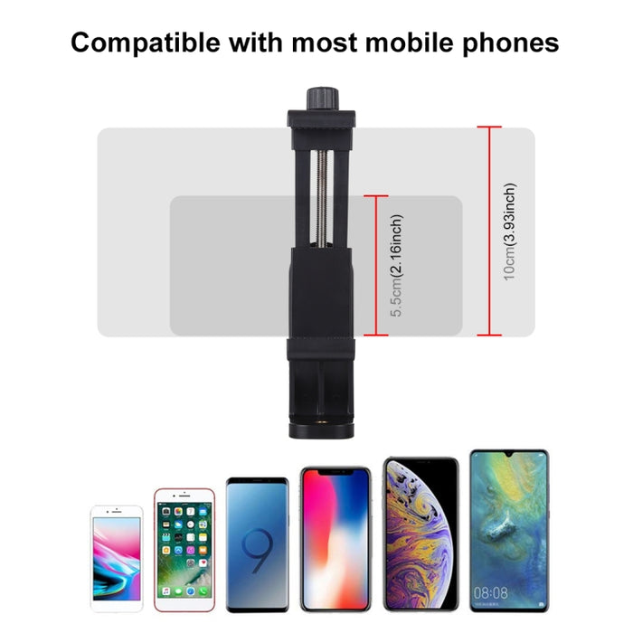 PULUZ Soporte de abrazadera para teléfono con disparo vertical horizontal universal giratorio de 360 grados para iPhone, Galaxy, Huawei, Xiaomi, Sony, HTC, Google y otros teléfonos inteligentes