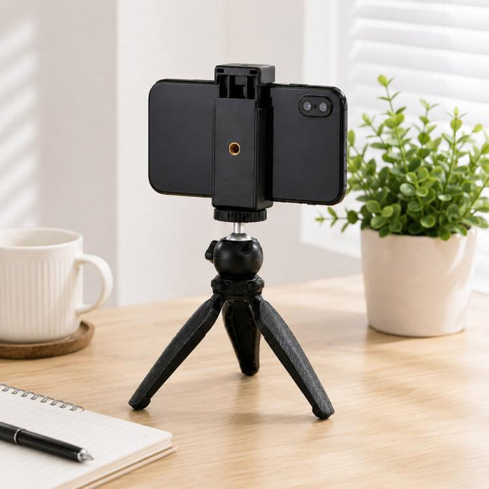 Abrazadera para teléfono con soporte para trípode PULUZ Selfie Sticks con orificios para tornillos de 1/4 de pulgada y base de zapata fría