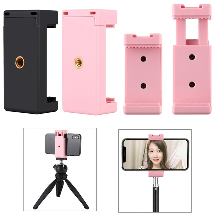 Abrazadera para teléfono con soporte para trípode PULUZ Selfie Sticks con orificios para tornillos de 1/4 de pulgada y base de zapata fría