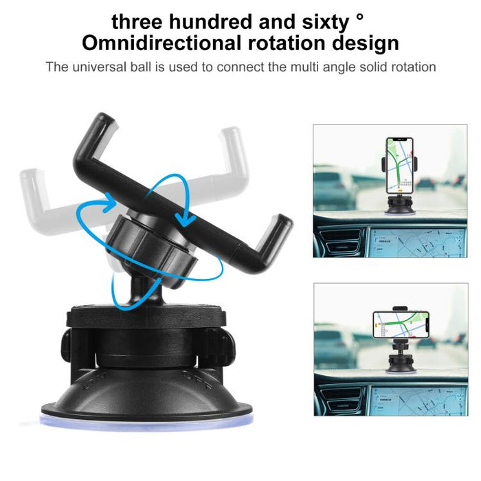 Soporte de abrazadera con ventosa giratoria PULUZ de 360 grados para iPhone, Galaxy, Huawei, Xiaomi, Sony, HTC, Google y otros teléfonos inteligentes