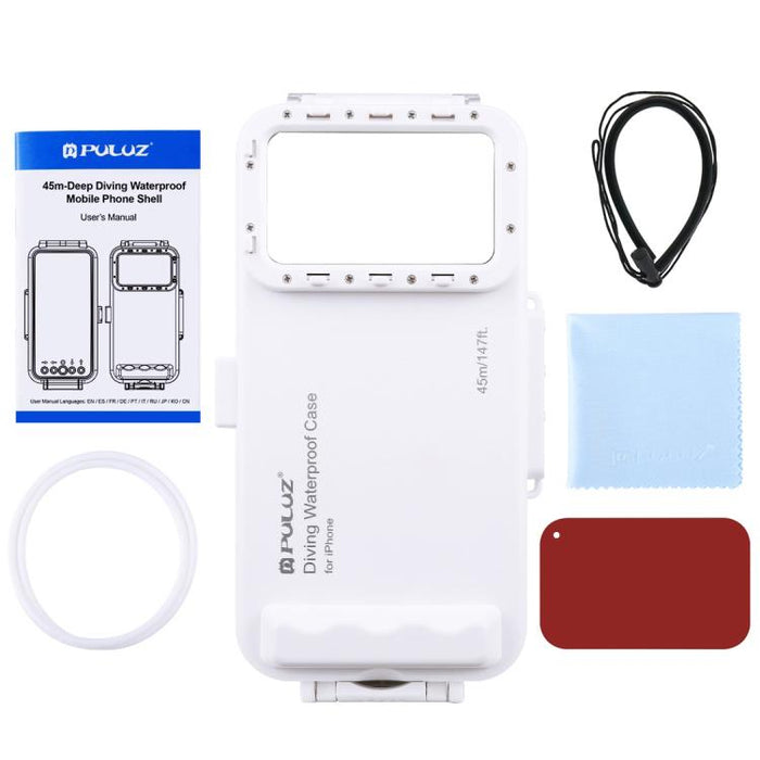 Carcasa de buceo impermeable PULUZ 45 m/147 pies para iPhone
