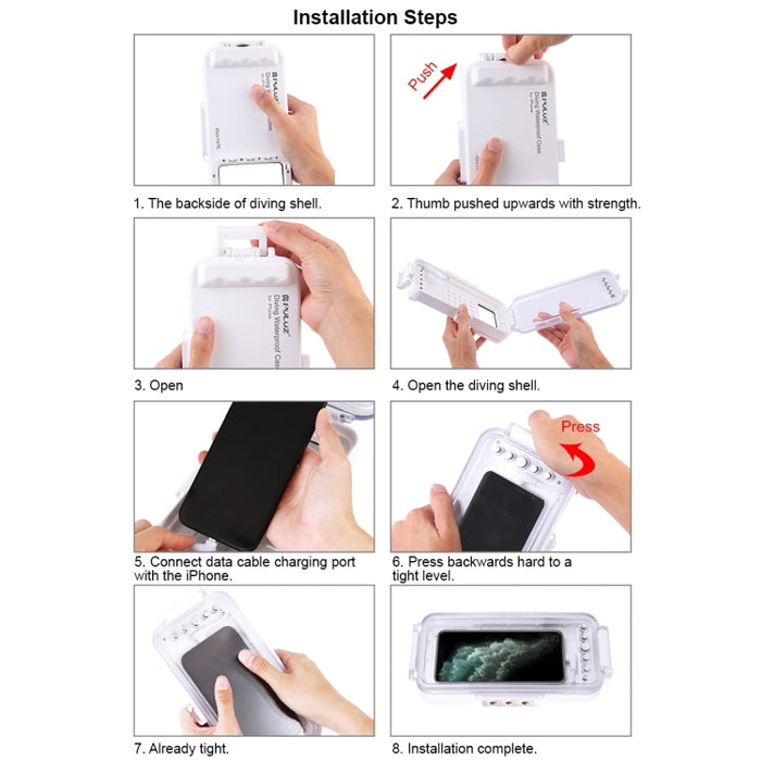 Carcasa de buceo impermeable PULUZ 45 m/147 pies para iPhone