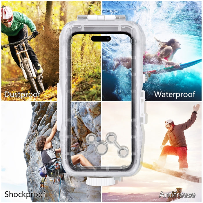 PULUZ Estuche de buceo impermeable de 40 m / 130 pies para iPhone 14 Plus / 14 Pro Max / 13 Pro Max / 12 Pro Max / 11 Pro Max, con válvula unidireccional para tomar fotografías y videos cubierta de carcasa subacuática