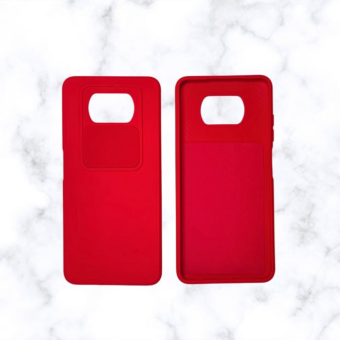 Para Xiaomi Pocophone X3 Funda protectora Antishock Liso (Rojo)