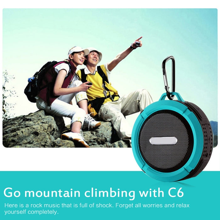 Altavoz Bluetooth impermeable para exteriores C6 con succión, compatible con llamadas manos libres